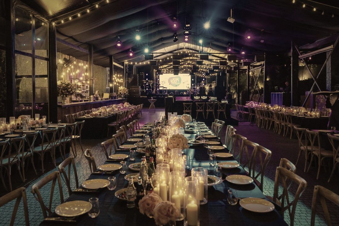 Private event dining set-up