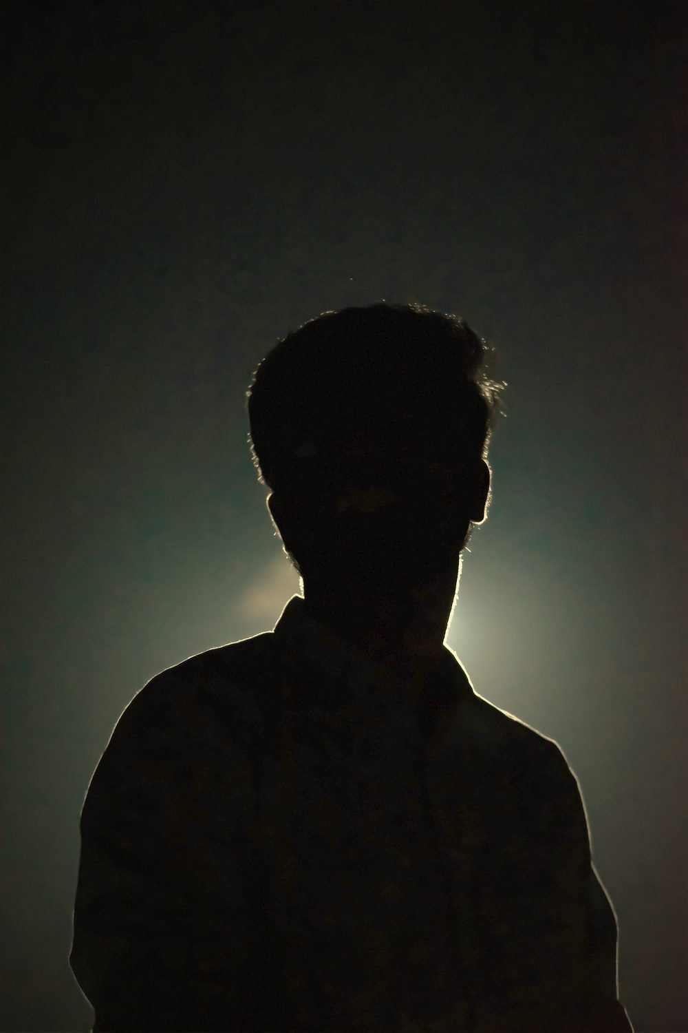 Operator in silhouette